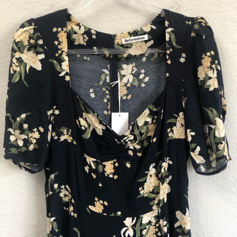 Reformation Martin Floral Midi Dress Yolanda Sz 10 - Picture 3 of 4